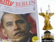 magazine cover with Obama and Berlin's Victory Column