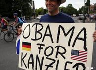 A supporter of U.S. Democratic presidential candidate Sen. Barack Obama