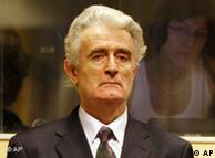 Former Bosnian Serb leader Radovan Karadzic at the International Criminal Tribunal for the former Yugoslavia in The Hague