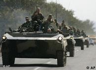 Russian armored vehicles roll into Georgia