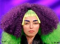 A model displays a creation by hair stylist Daniel Hernandez, during the Hair Fashion Show in Sao Paulo, Thursday, Aug. 28, 2008