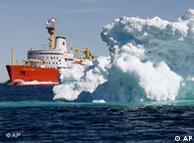 Canadian icebreaker and iceberg