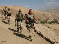 ISAF soldiers with the German Federal Armed Forces (Bundeswehr) patrolling in northern Afghanistan