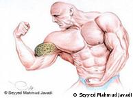 Мозок. Карикатура іранського художника Махмуда Яваді