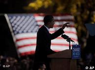 Democratic presidential candidate Barack Obama speaks at a rally in Fort Collins, Colorado on Oct. 26, 2008