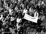 Crowds of protestors in Leipzig on October 9th, 1989.