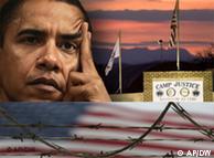 Photo mintage of Obama and Guantanamo Bay Camp