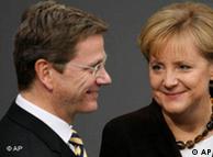 Merkel (right) with her favorite coalition partner, FDP leader Guido Westerwelle