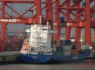 ship in a container port
