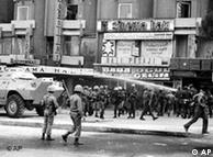 Soldiers disperse demontrators in Ankara streets 300 meters from the parliament few days defore a a coup in Sept. 1980