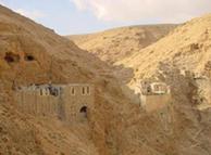The ancient Syrian monastery of St. Moses the Abyssinian (Deir Mar Musa el-Habashi) overlooks a harsh valley in the mountains east of the small town of Nebek, 80 km north of Damascus