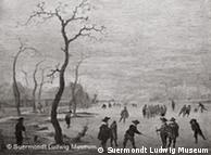 Painting by Anthonie Verstraelen showing ice skaters