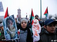 Palestinian supporters protest against the ongoing attacks by Israel in Gaza