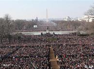 Crowd at inauguration ceremony of President Obama