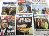 Newspapers with coverage of Barack Obama's presidential inauguration