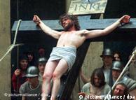 Actor portraying Jesus crucified