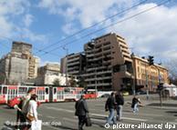A destroyed building in Belgrade