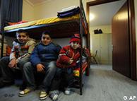 Dany, Delon y Diamon Waad, niños refugiados iraquíes en un centro de acogida temporal en Múnich