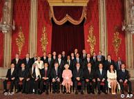 The G20 leaders and the Queen of England.