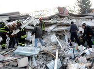 Rescue workers search the rubble after the Italian earthquake