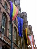 The rainbow flag, a symbol of gay pride, flies in front of Berlin city hall for the annual gay pride parade.