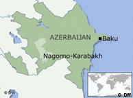 The map of Nagorno-Karabakh within Azerbaijan