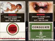 Cigarette packs in Singapore with shocking images