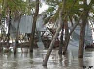Devastated huts after the Cyclone Aila in Bangladesh