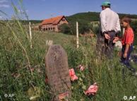 The grave of a person killed in the Kosovo War in central Kosovo