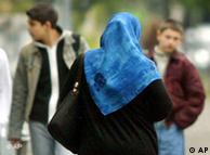A Muslim woman wearing a headscarf in Germany
