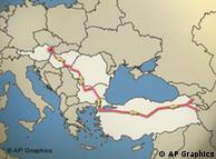 Η διαδρομή του Nabucco από την Κασπία μέχρι την Αυστρία