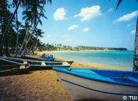 Feiner Sand, blaues Wasser, schattenspendende Palmen: Die Strände von Samana versprechen erholsames Badevergnügen. Pressefoto TUI