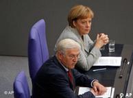Merkel with Frank-Walter Steinmeier, current foreign minister and electoral opponent