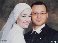 Марва ел-Шербини и съпругът й в деня на сватбата им