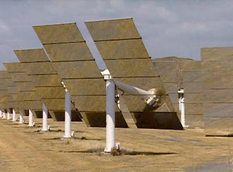 Obtenção de energia solar no deserto