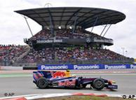 Red Bull driver Sebastian Vettel steers his car at the Nuerburgring racetrack