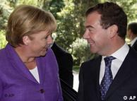 Russian President Dmitry Medvedev and German Chancellor Angela Merkel