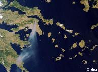 Δορυφορική φωτογραφία της φλεγόμενης Αττικής