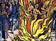سوزاندن سه زن در آتش به جرم جادوگری، مجازاتی رایج در قرن ۱۶ میلادی در برخی کشورهای اروپایی