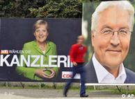 Предвыборные плакаты с изображением Ангелы Меркель и Франка-Вальтера Штайнмайера