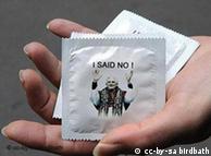 A condom with the pope's image on the packaging and the sentence, 