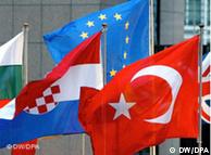 Turkish flag and EU flag