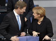 Guido Westerwelle y Angela Merkel.