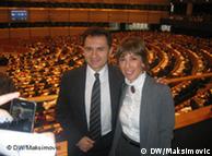 Božidar Đelić i Milica Delević-Đilas neposredno po usvajanju rezolucije u Evropskom parlamentu