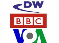 Logos: DW, BBC, VOA