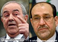 Head of Iraqiya List alliance, former Prime Minister Ayad Allawi and Iraq's Prime Minister Nuri al-Maliki