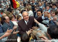 Then Chancellor Helmut Kohl in 1990 