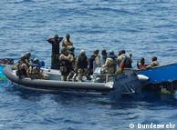 German soldiers seizing a pirate vessel off Somalia