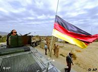 German flag waving on a tank in Masar-i-Sharif
