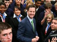 Nick Clegg poses with British students